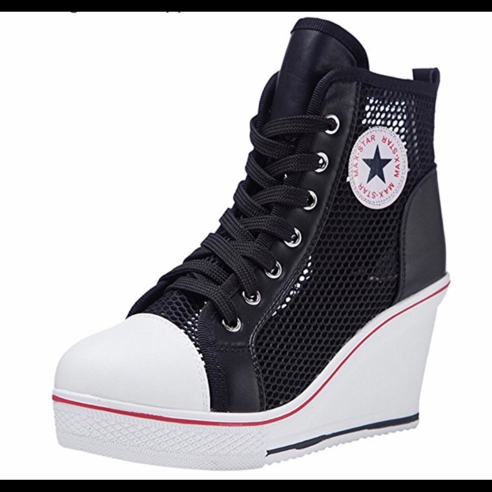 Padgene Women’s Sneaker High-heeled Black